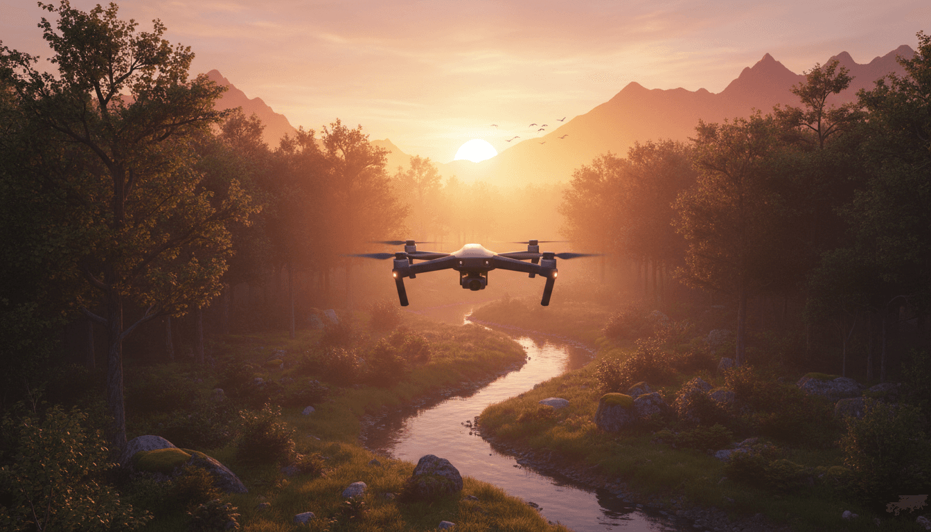 Drone view of aquaculture fish farm